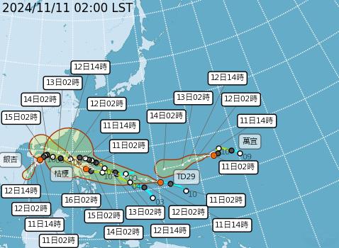 創造歷史!「首次11月4颱並立」 天兔是否撲台「這1天」是關鍵