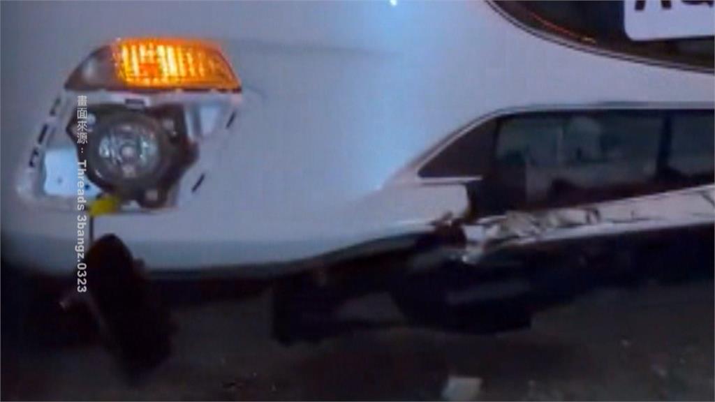 砰！國3北上彰化和美路段　聯結車爆胎害21輛車受災