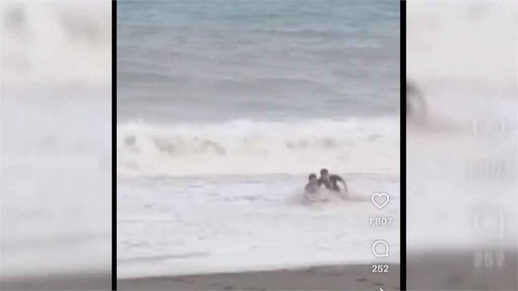 台東「薔」風巨浪！杉原安天宮遭浪襲　台九線多良路段路基掏空