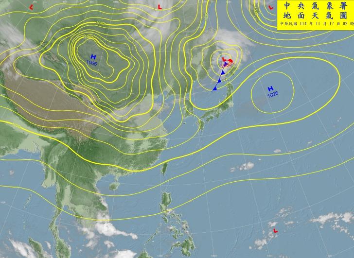 東北季風增強「快變冷」了 鄭明典貼特殊「雲街圖」:強冷空氣南下中