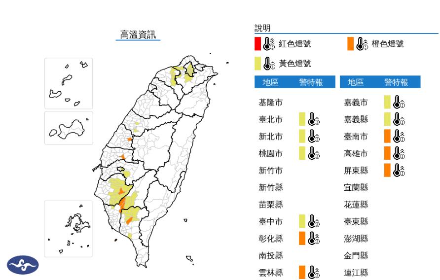快新聞／熱翻！11縣市亮高溫燈號　「]這5地」狂飆36度