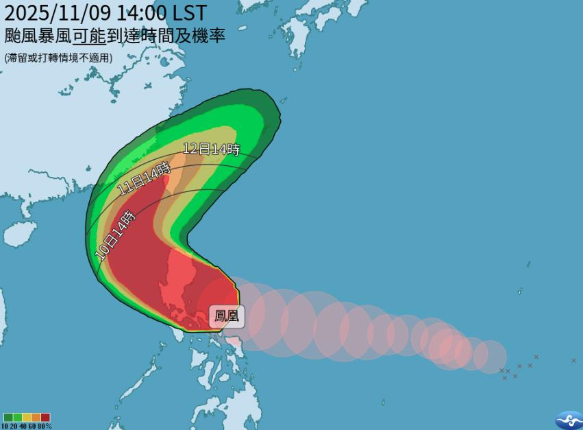 鳳凰「暴風圈侵襲率變了」週一颱風假？12縣市破7成「這3地80%↑」