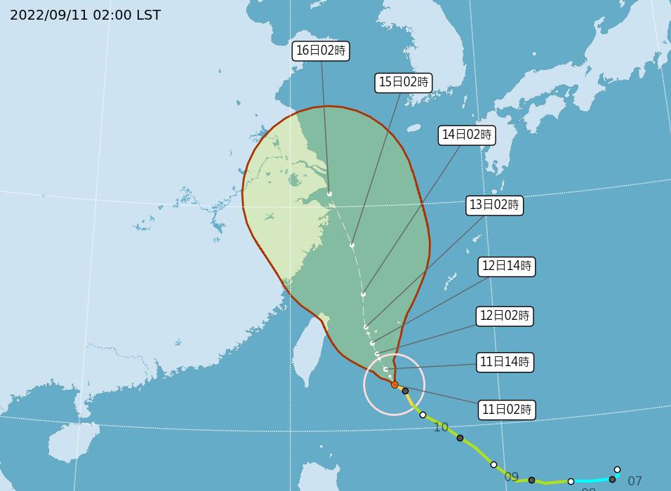 快新聞／中度颱風「梅花」估上午發海警　1張圖看移動路徑