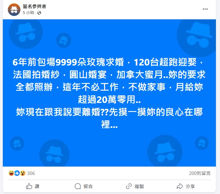 為妻辦奢華婚禮每月還躺拿「6位數字」卻被提離婚!網戳破:沒那麼簡單