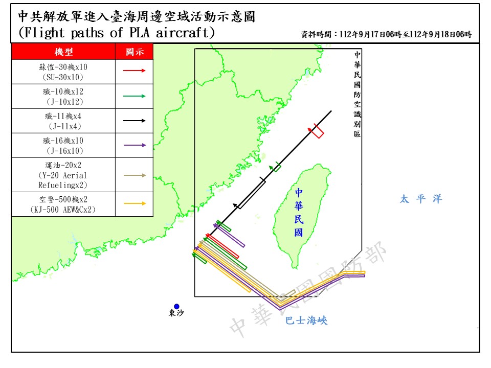 快新聞／中國軍機103架次擾台創近期新高　國防部批北京當局惡化區域安全