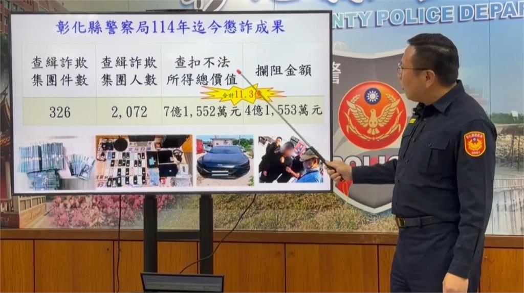 彰縣警局公布「打詐成績單」　逮詐團2千多人贓物累計破7億