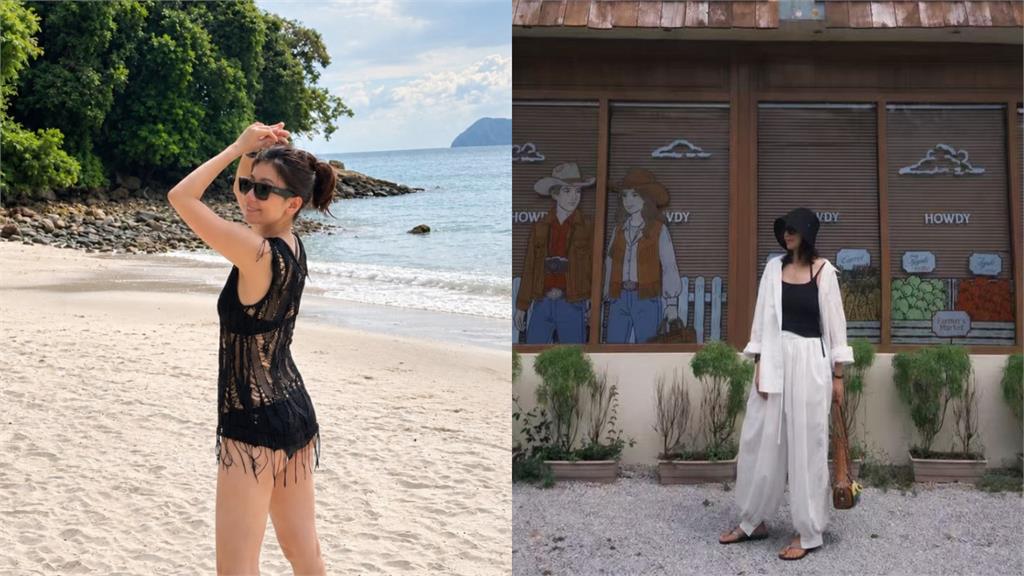 大馬海邊「暗黑比基尼正妹」全是洞！竟是賈靜雯「修杰楷面露難色」全被拍