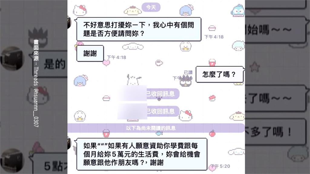 宿營性騷擾？　民宿老闆竟傳訊女大生　"資助學費+5萬"做朋友？