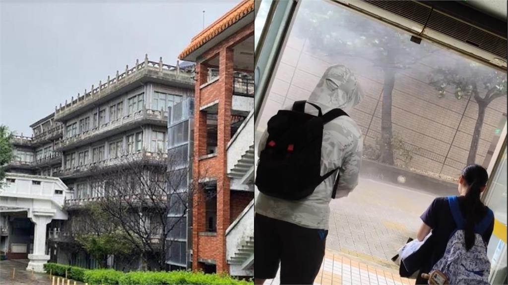 共伴雨狂炸文化大學掀11級風「猛如颱風天」 淡江克難坡變瀑布「飛流直下132階」
