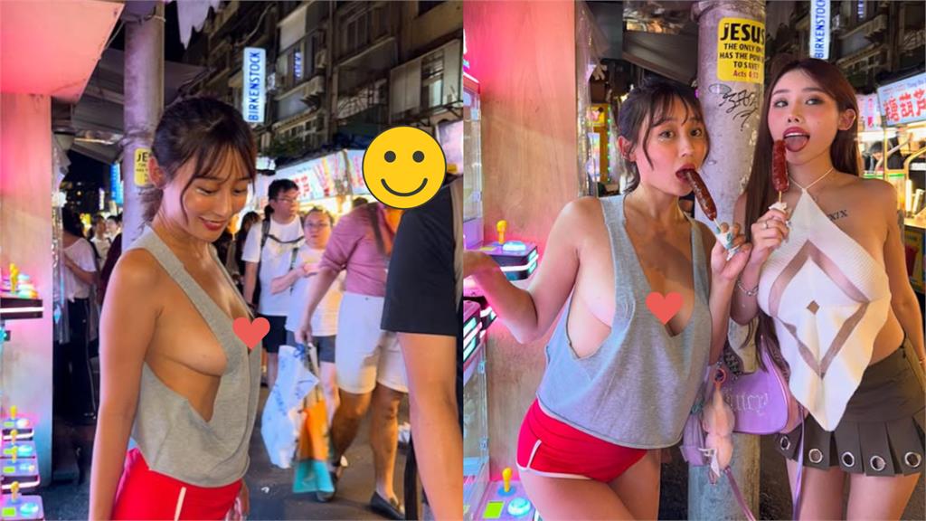 正妹路邊吃香腸「中路大淨空」驚見裸色！阿北猛回頭「身分曝光」網驚：會被逮捕嗎
