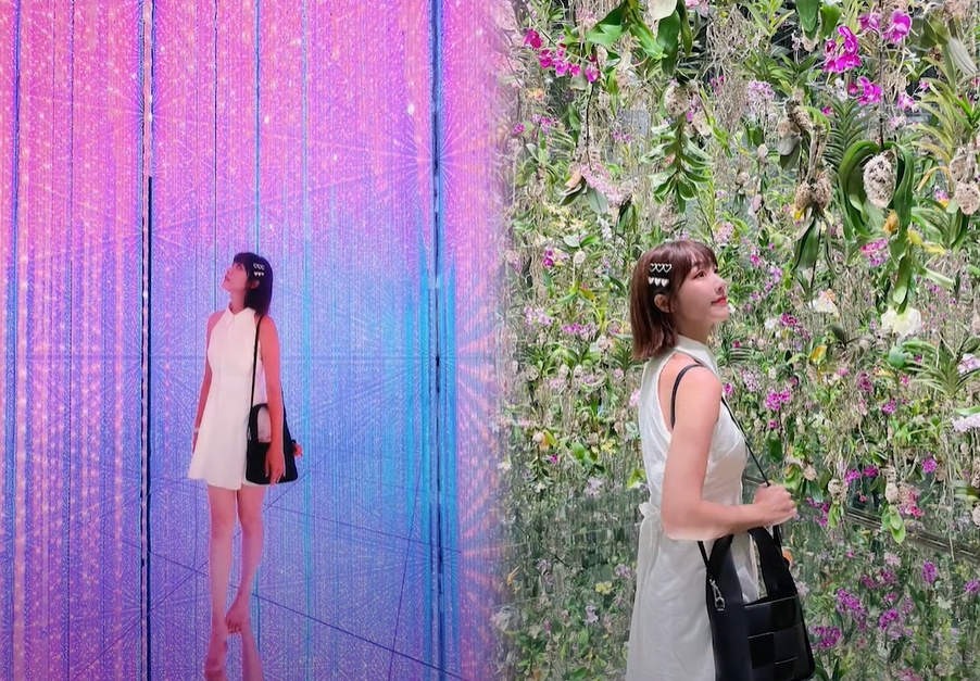 泱泱「鏡子地面」抬腳擺拍！「激短迷你裙」整件反射中…網瘋看：好厲害