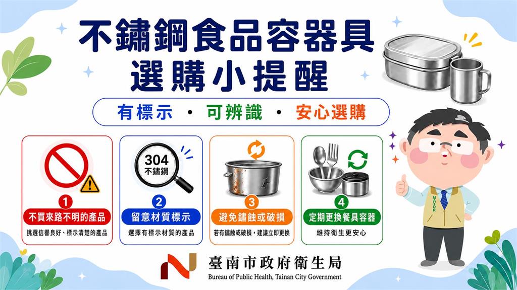 杜絕中國劣質不鏽鋼餐具 台南市跨局處查核市售產品 