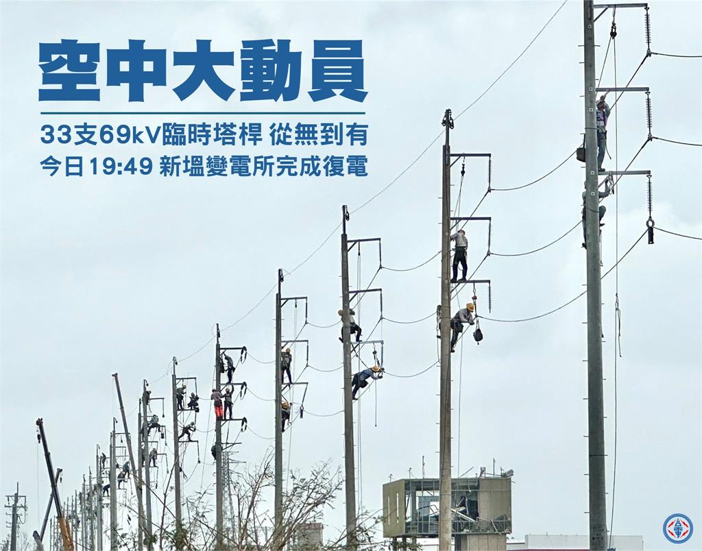 67小時救回光明!百名台電英雄「掛滿電塔」網友看哭:謝謝你們