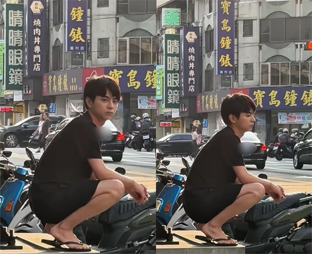 台中路邊「蹲地角頭」竟是紅炸傑尼斯男神!「赴台發展判若兩人」網愣:沒認出…