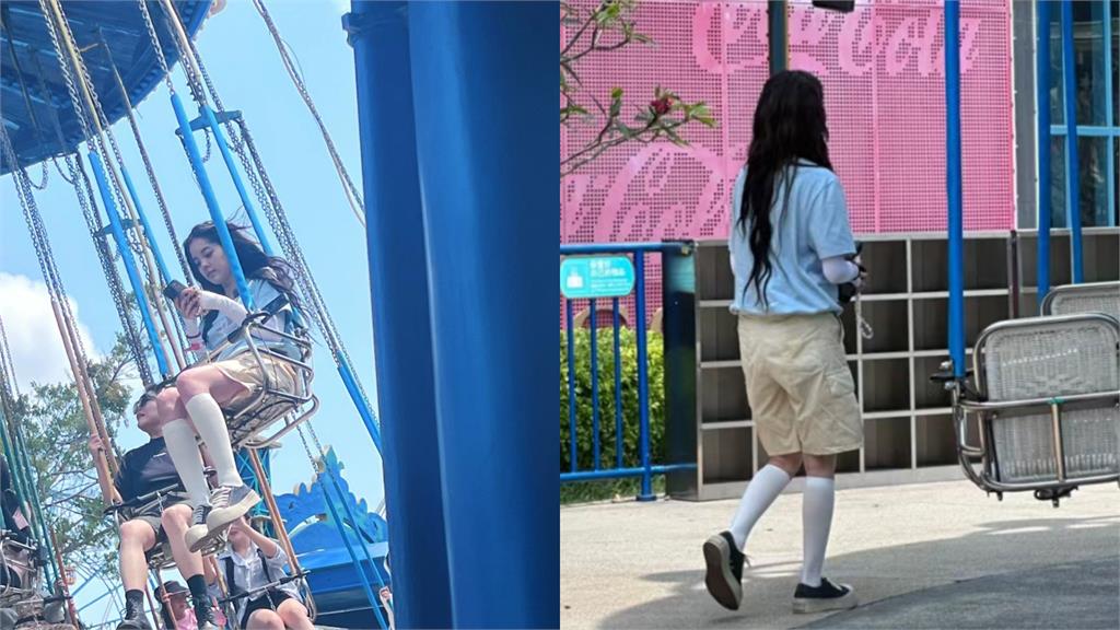23歲「野生歐陽娜娜」遊樂園被拍！無P生圖出賣「1超勇舉動」粉驚呆