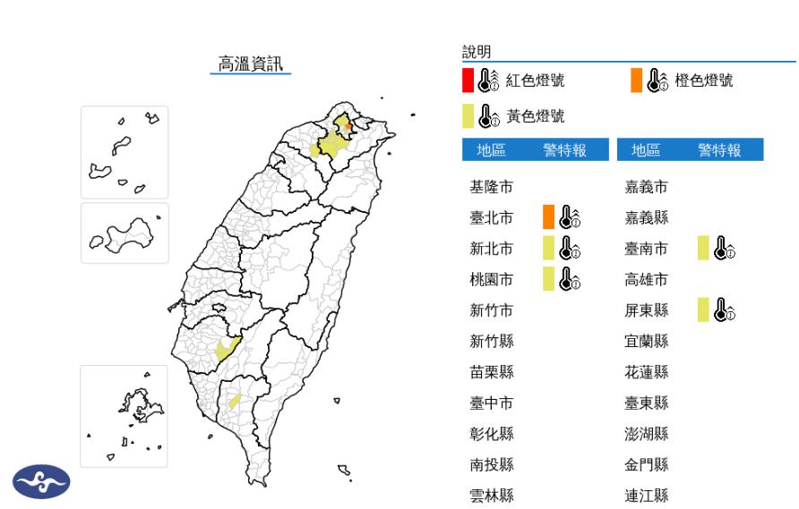 快新聞／國家級警報！5縣市熱浪來襲　台北需防36度高溫
