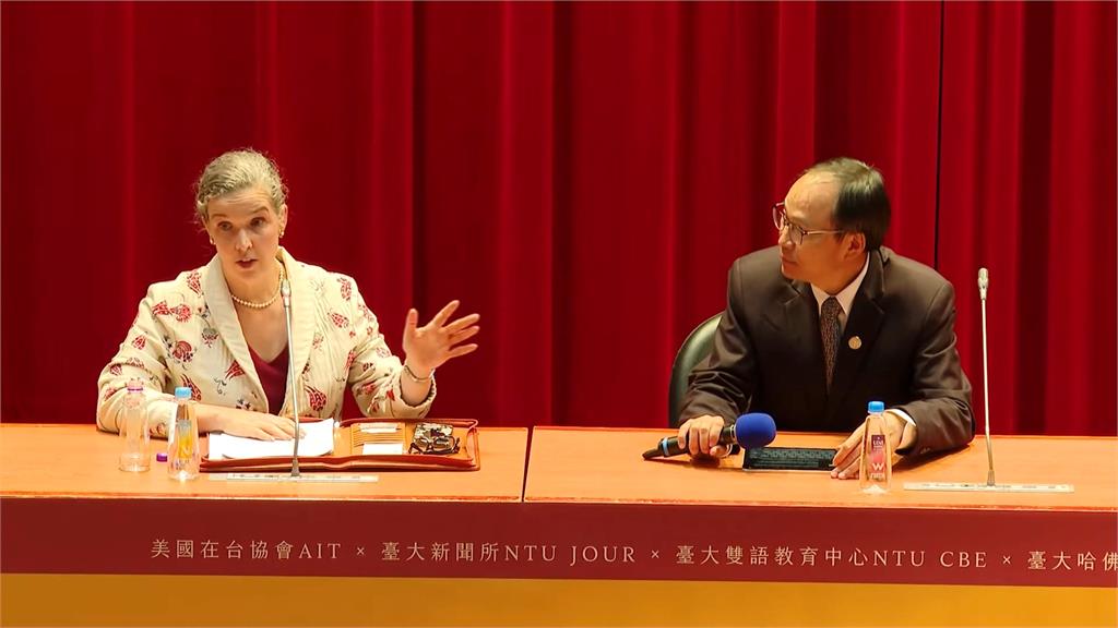 AIT處長孫曉雅台大演講 稱美對台民主充滿信心
