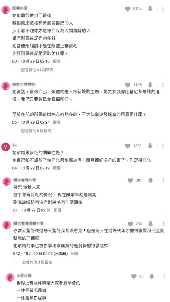 新娘白紗下竟「大露腋毛」慘被離婚？他大嘆：刷新三觀遭網友怒嗆