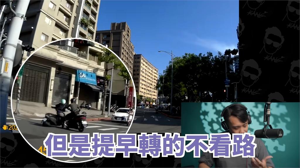 三寶左轉不看路撞直行車!騎士「如來神掌」感化 網回放百遍:被巴活該