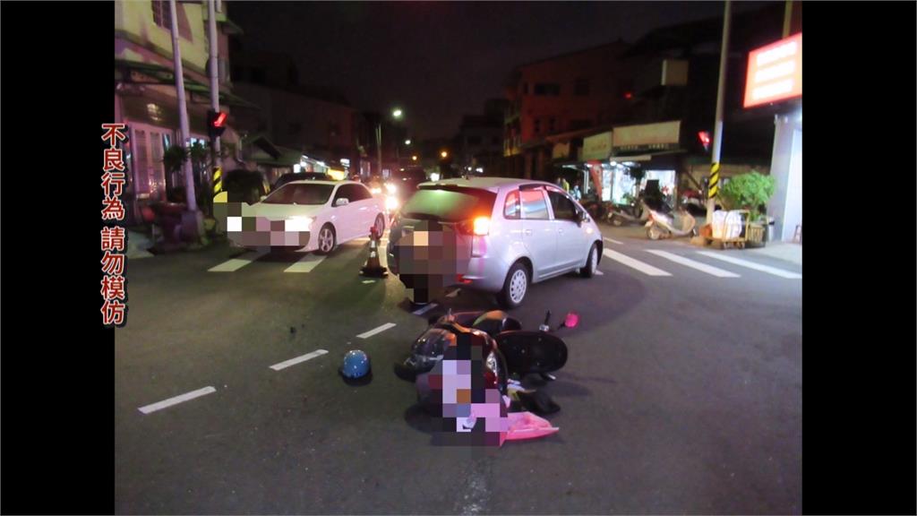 轎車未禮讓直行機車釀禍 女騎士遭輾壓2次「命大」意識清楚送醫