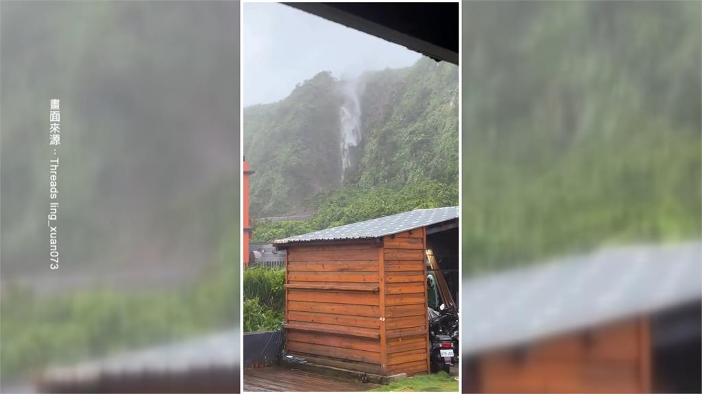 綠島版水往上流！強風捲起瀑布飛起　楊柳17級強陣風釀奇景