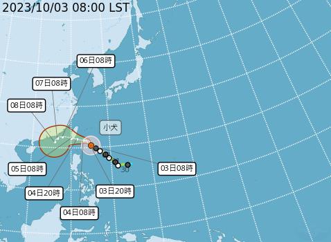 快新聞／中颱小犬陸上警戒區域出爐！　宜花東等地明起防豪雨來襲