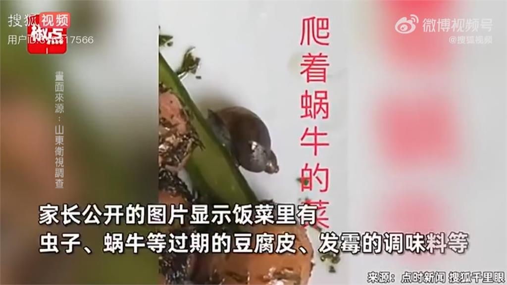 上海學校食堂飯菜驚見蝸牛、蟲子 76學生上吐下瀉