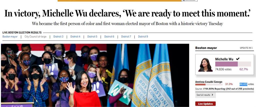 快新聞／台裔市議員吳弭贏了！　「當選波士頓市長」改寫200年白人男性當家史