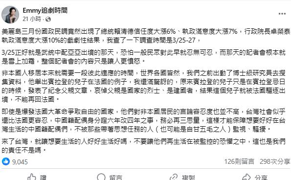 最新民調「賴清德信任度飆高」!財經網美抖「與她有關」:民眾已經忍無可忍