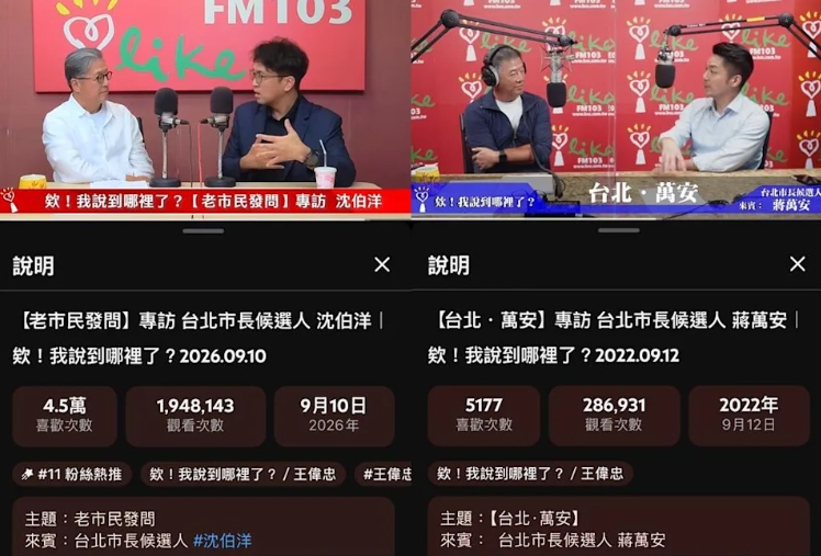快新聞/洋流嚇壞藍營?王偉忠專訪沈伯洋「衝200萬觀看」 蔣萬安急回應了