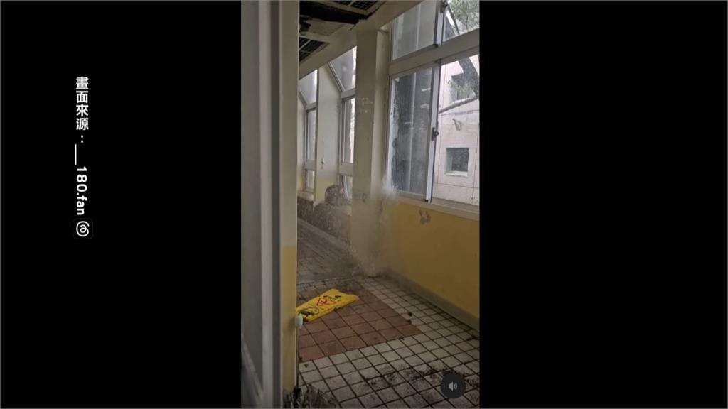 康芮肆虐! 大學校園樹倒、水管裂、陽台遭吹落