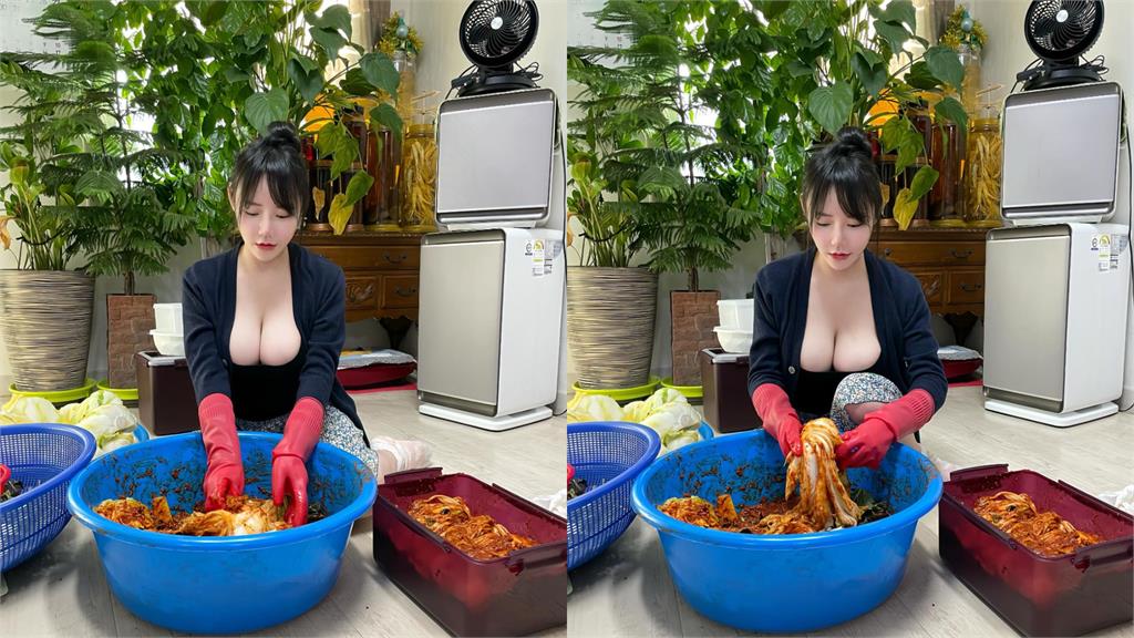 韓妹醃泡菜「雪白猛料」險全下!抬手試吃「鬼椒辣度」網激讚:最頂的