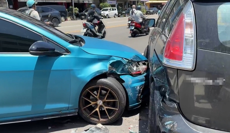 肇事撞3車踩油門燒胎　駕駛唾液檢測快篩陽性