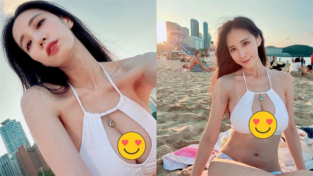 瑤瑤海邊辣穿比基尼！「胸前挖大空」超兇麻糬全看光…網嗨翻：流量密碼