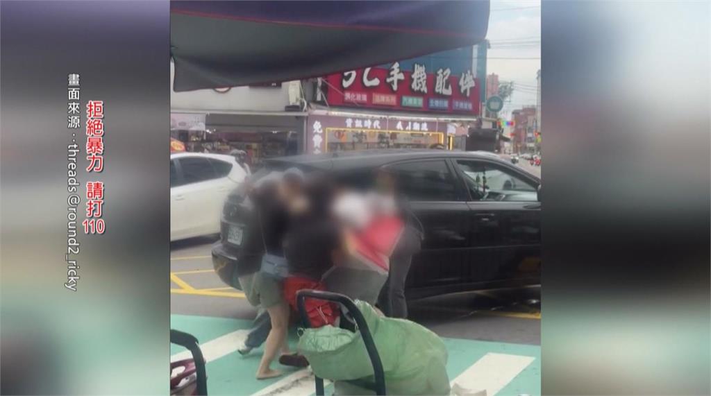 台中大甲疑「喇叭聲」爆衝突 白衣男"過肩摔"黑衣女