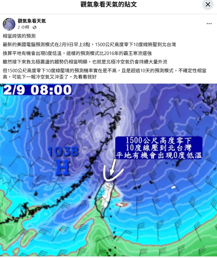 下波冷空氣超越「2016霸王寒流」平地剩0度？前氣象局長揪差別：1現象很不穩定