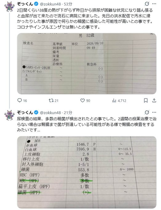 網紅暴雨天開直播「整頭埋進髒水洗頭」！3天後突「發燒、血尿」送醫搶救下場超慘