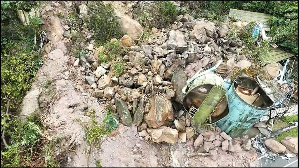 聞石頭掉落聲急逃!淨水廠員工躲死劫 陽金公路坍方壓垮「3大快濾筒」