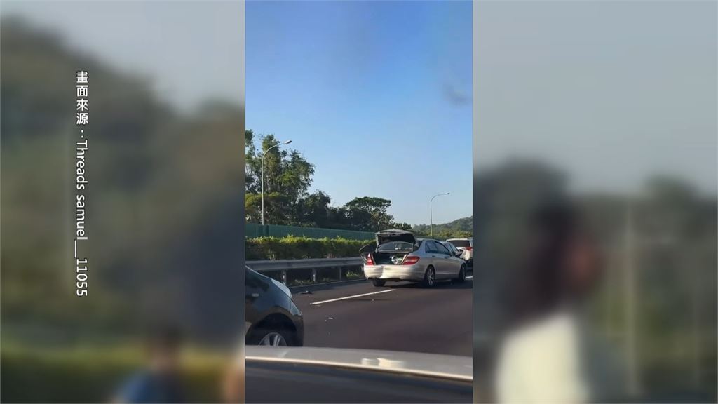 國道車禍! 苗栗頭屋五車連環撞 彰化花壇轎車"被撞翻"
