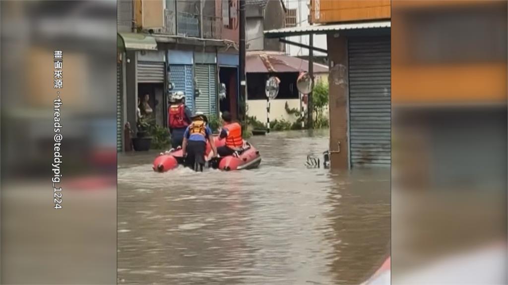 屏東再降大雨！　新園﹑潮州大淹水水溝再成湧泉