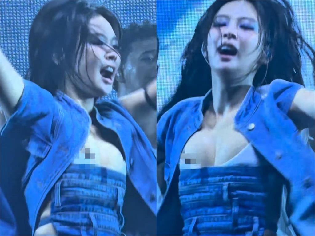 Jennie登日本音樂祭疑走光！上下狂跳「抖出胸前黑影」32秒畫面全網瘋傳