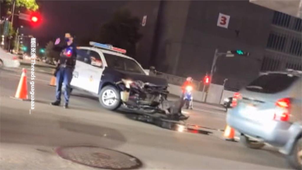 台中警車執勤挨撞　肇事駕駛：被左轉車擋視線