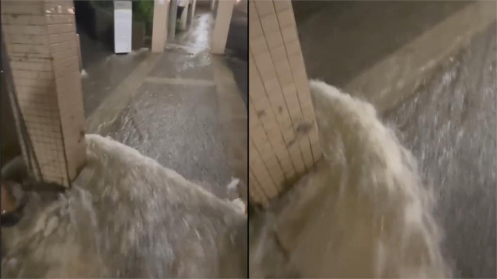 北台豪雨狂炸政大「漂漂河」現蹤 學生「滑水道逆行」崩潰:回宿舍要溯溪!