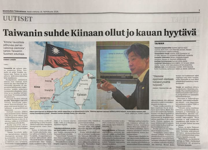 林昶佐再登芬蘭大報！談中國威脅喊「已學會不恐慌」：台灣絕不苟且求生