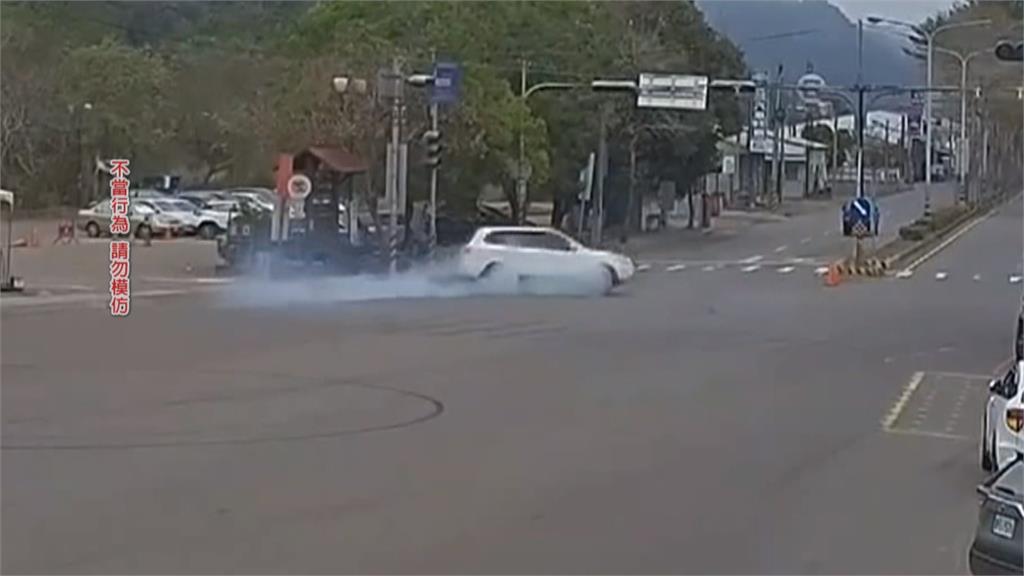 頭文字D？　路口三度「燒胎甩尾」　男子被逮稱壓力大舒壓