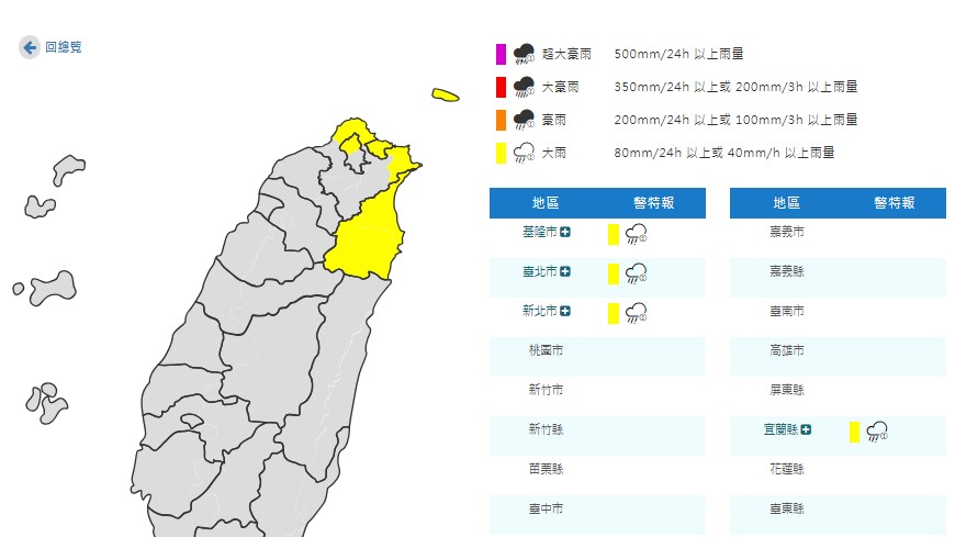 快新聞／東北風增強氣溫溜滑梯　氣象局發布4縣市大雨特報