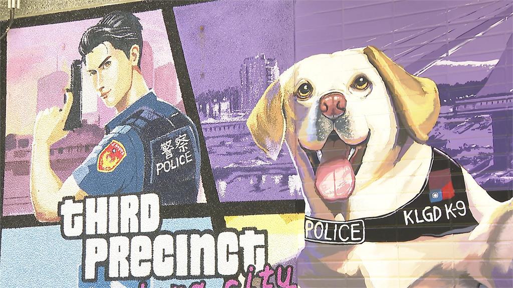 基隆七堵火車站壁畫彩繪 瀑布桐花、貓咪天燈點亮市容