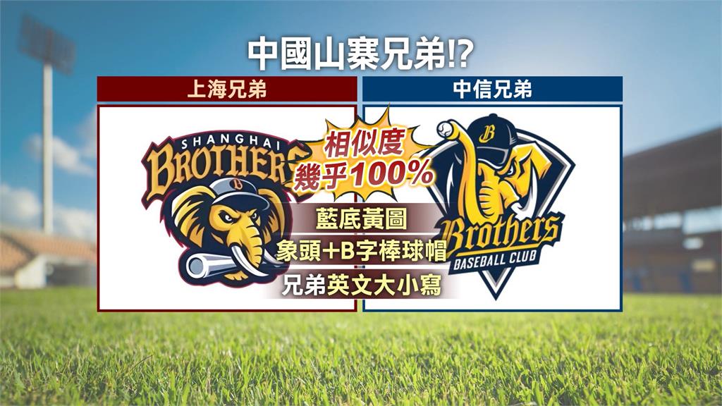 上海兄弟披黃衫「超象」台灣兄弟!網對比「5支隊4LOGO」驚了:超噁