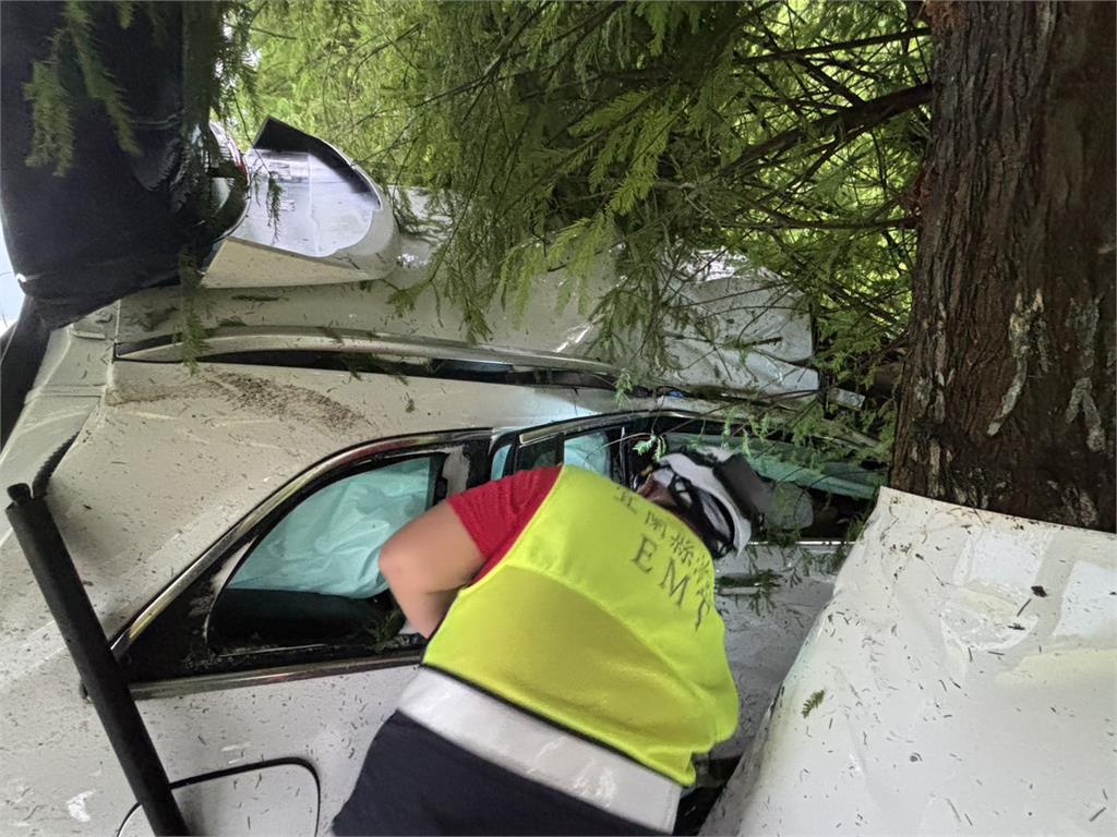 宜蘭7旬翁自撞路樹翻落田裡　後座89歲母身亡、4人受傷