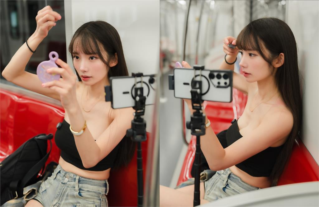 辣妹搭火車「只裹一塊布」竟是最懂事女友!坐下炸出「超Q腰內肉」網猛盯